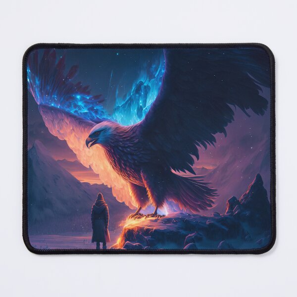 Item preview, Eagle in fantasy snow world, paradise, epic designed and sold by aiartwallpapers.