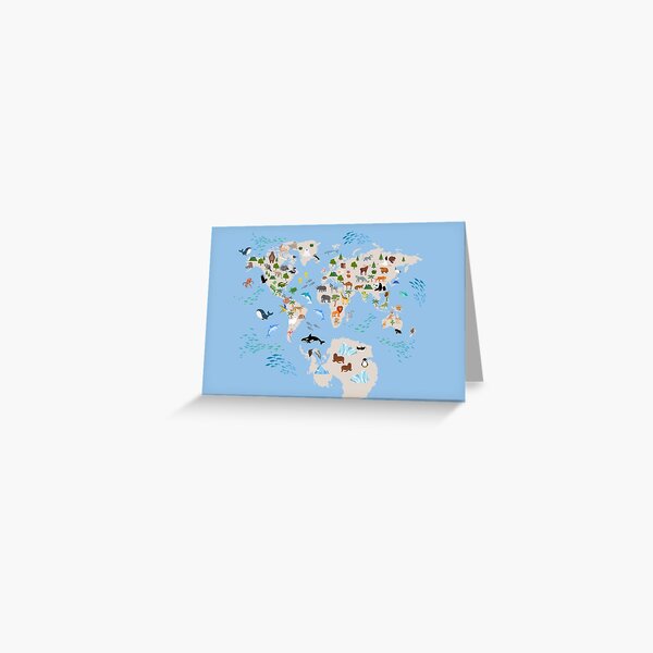 Item preview, Children's World Map | Wild Animal Map | Cute Animals designed and sold by Shon Dailey.