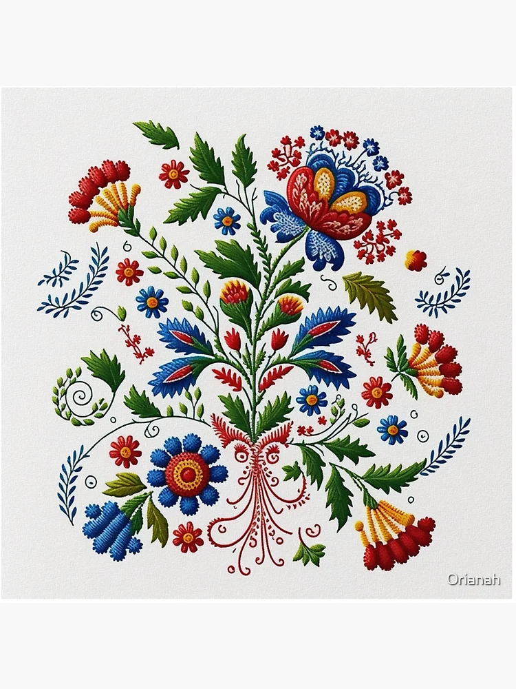 Portuguese Folk Embroidery Traditional Pattern Art Board Print for Sale  by Orianah