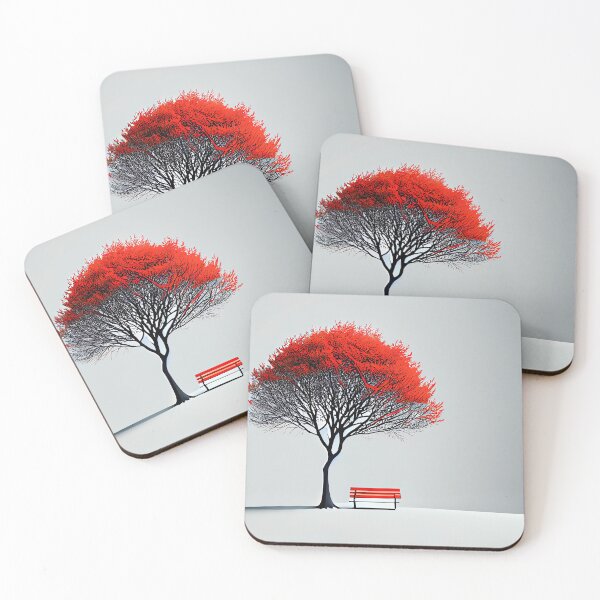Item preview, The Solitude of a Red Tree in a Snowy Landscape designed and sold by Colourpixels.