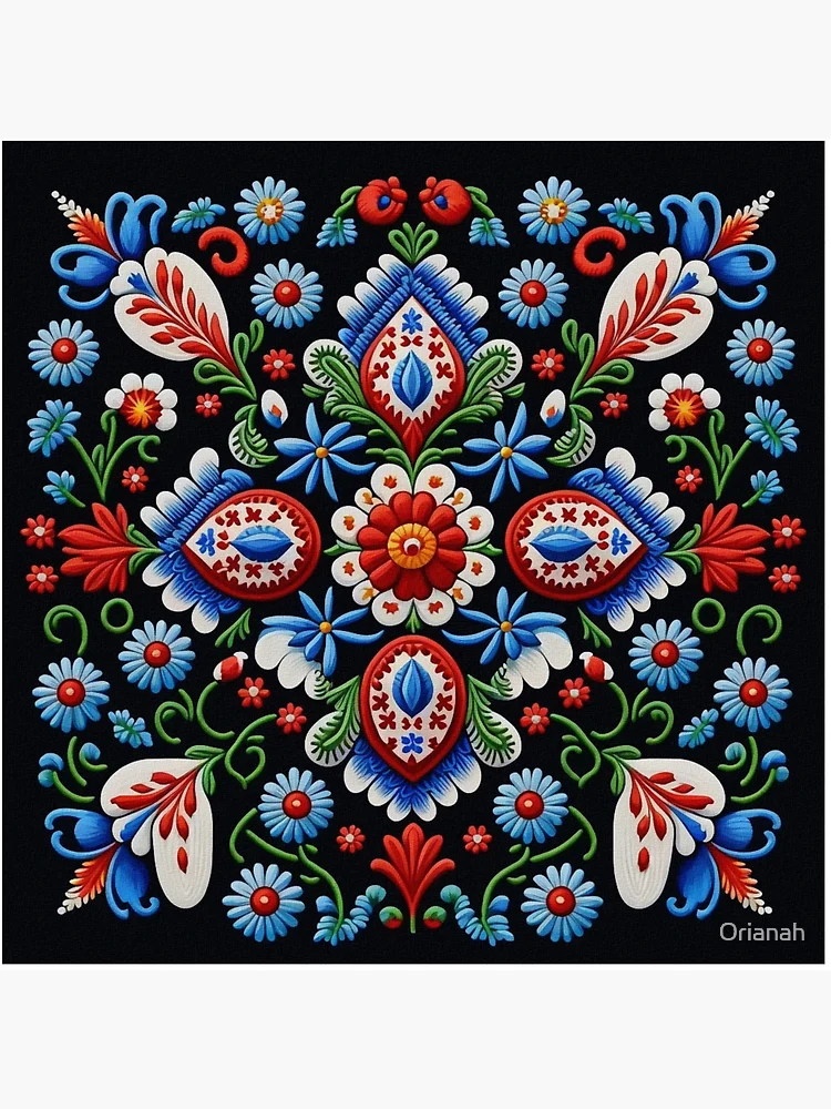 Portuguese Folk Embroidery Traditional Pattern Art Board Print for Sale by  Orianah