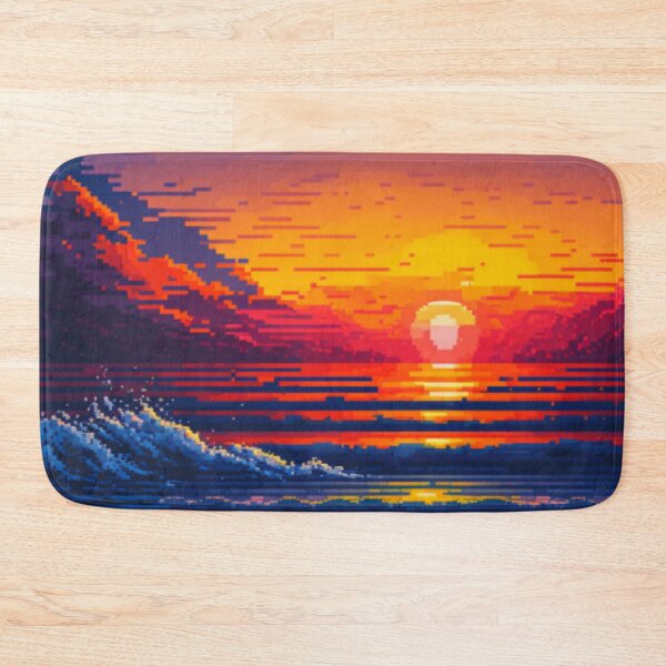 Item preview, Pixel Art Sunset Over Ocean "Amanda" designed and sold by SilverAndGolden.