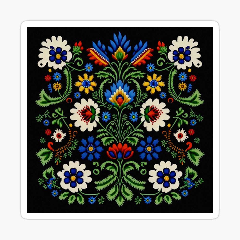 Portuguese Folk Embroidery Traditional Pattern | Art Board Print