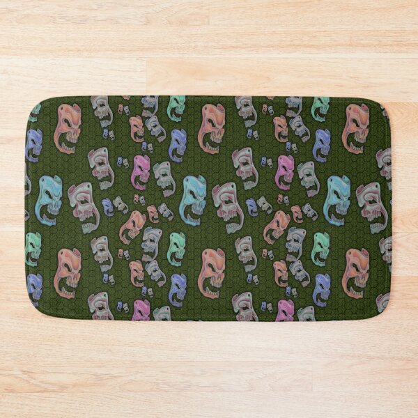 Artikelvorschau, Colored Skulls Comedy & Tragedy on deep Green Honeycomb entworfen und verkauft von AJLeibengeist.