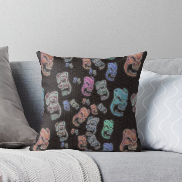 Item preview, Colored Skulls Comedy & Tragedy on Dark Brown Honeycomb designed and sold by AJLeibengeist.