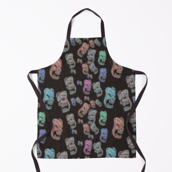 Aperçu de l'œuvre Colored Skulls Comedy & Tragedy on Dark Brown Honeycomb créée et vendue par AJLeibengeist.