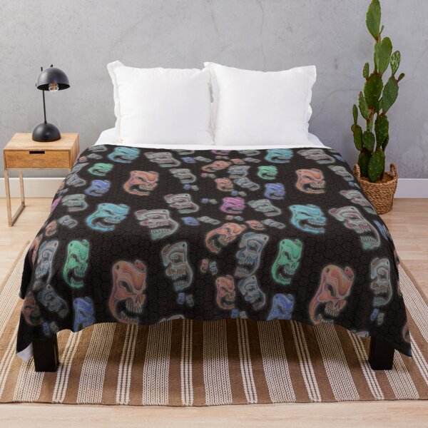 Item preview, Colored Skulls Comedy & Tragedy on Dark Brown Honeycomb designed and sold by AJLeibengeist.