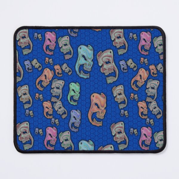 Item preview, Colored Skulls Comedy & Tragedy on Blue Honeycomb designed and sold by AJLeibengeist.