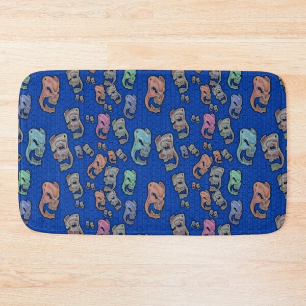 Artikelvorschau, Colored Skulls Comedy & Tragedy on Blue Honeycomb entworfen und verkauft von AJLeibengeist.