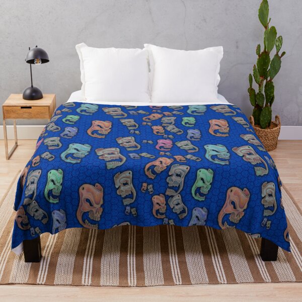Item preview, Colored Skulls Comedy & Tragedy on Blue Honeycomb designed and sold by AJLeibengeist.