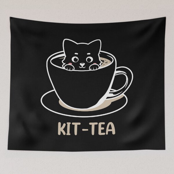Item preview, Kitten Tea Funny Black Cat  designed and sold by AnimalsSpace.