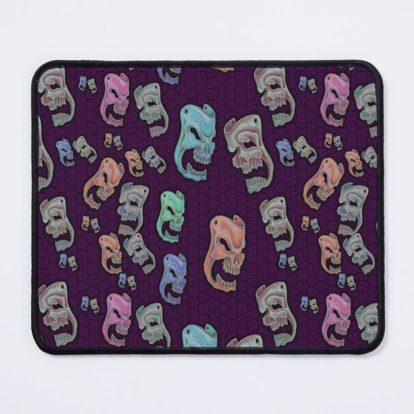 Item preview, Colored Skulls Comedy & Tragedy on deep purple Green Honeycomb designed and sold by AJLeibengeist.