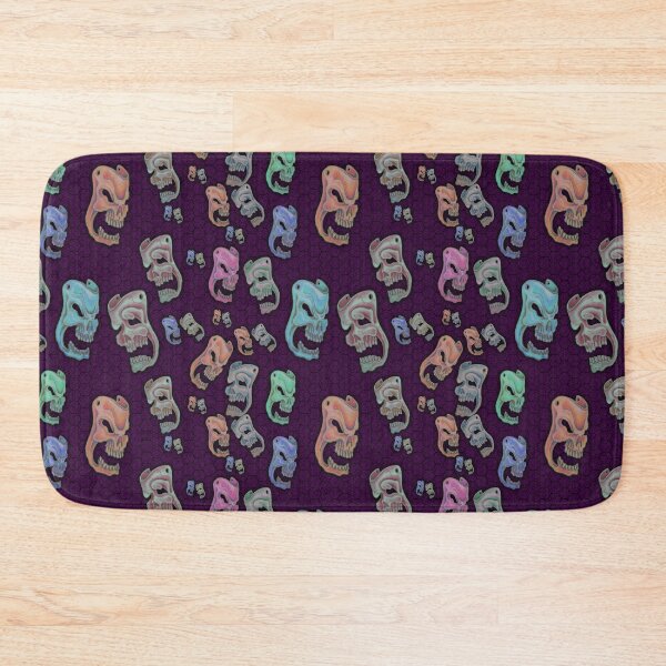 Item preview, Colored Skulls Comedy & Tragedy on deep purple Green Honeycomb designed and sold by AJLeibengeist.