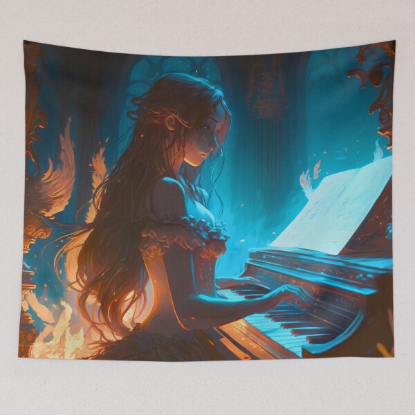 Item preview, Illuminated Melody, Goddess of the Piano designed and sold by oanaunciuleanu.