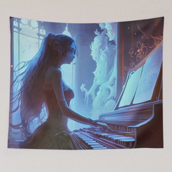 Item preview, Illuminated Melody, Goddess of the Piano designed and sold by oanaunciuleanu.