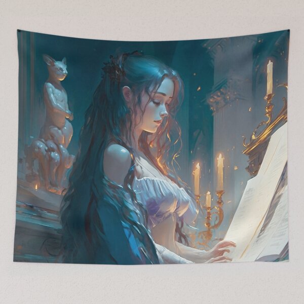 Item preview, Illuminated Melody, Goddess of the Piano designed and sold by oanaunciuleanu.