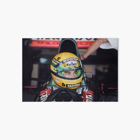 Ayrton Senna at the 1991 US Grand Prix Art Board Print