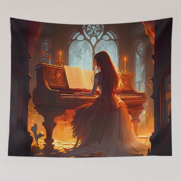 Item preview, Illuminated Melody, Goddess of the Piano designed and sold by oanaunciuleanu.