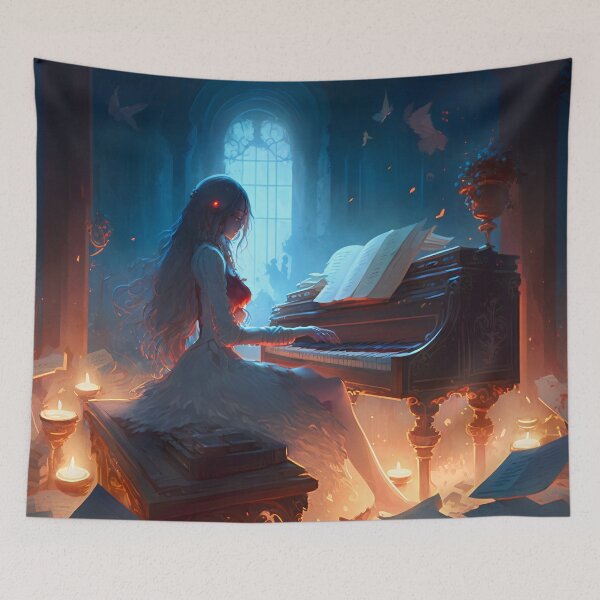 Item preview, Illuminated Melody, Goddess of the Piano designed and sold by oanaunciuleanu.