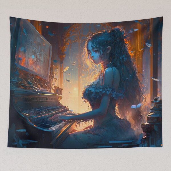 Item preview, Illuminated Melody, Goddess of the Piano designed and sold by oanaunciuleanu.