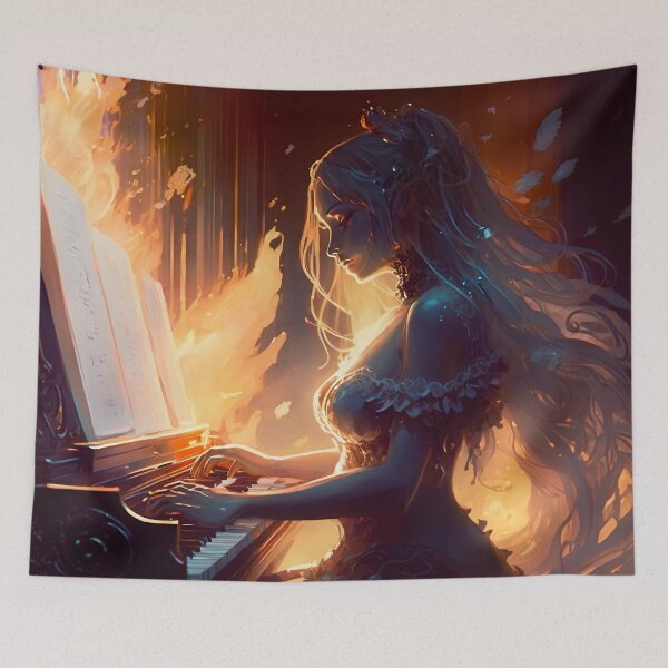 Item preview, Illuminated Melody, Goddess of the Piano designed and sold by oanaunciuleanu.