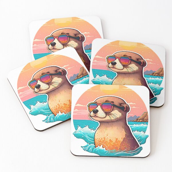 Item preview, Sunset Otter | Vintage Otter | Summer Otter | Beach Otter  designed and sold by CosmicLoots.