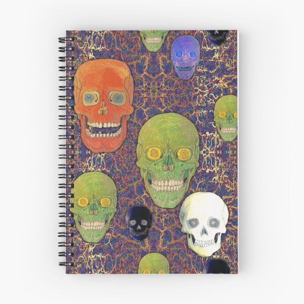 Item preview, Colored Skull Mix on Fractal Blue & Gold designed and sold by AJLeibengeist.
