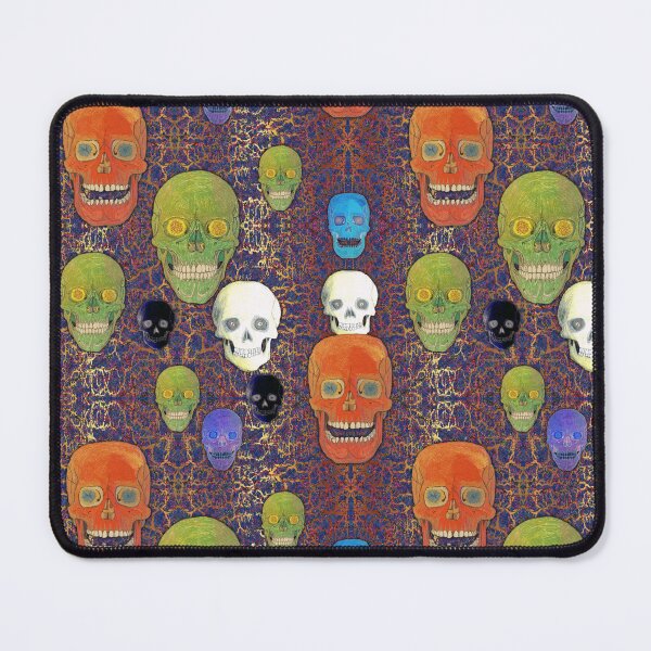 Item preview, Colored Skull Mix on Fractal Blue & Gold designed and sold by AJLeibengeist.