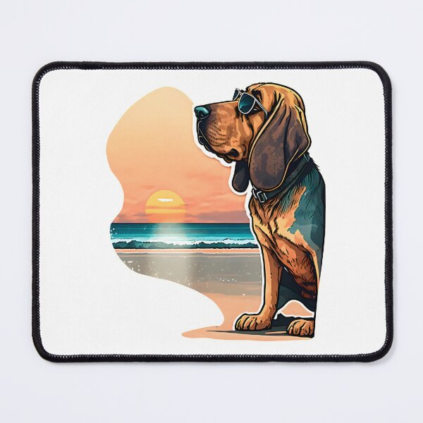 Item preview, Sunset Bloodhound Doggo | Vintage Bloodhound Doggo | Summer Bloodhound Doggo| Beach Bloodhound Doggo designed and sold by CosmicLoots.