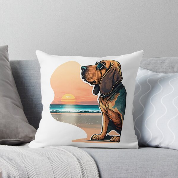 Item preview, Sunset Bloodhound Doggo | Vintage Bloodhound Doggo | Summer Bloodhound Doggo| Beach Bloodhound Doggo designed and sold by CosmicLoots.