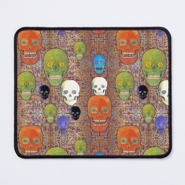 Item preview, Colored Skull Mix on Fractal Orange & Gold designed and sold by AJLeibengeist.