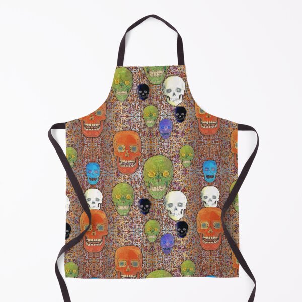 Item preview, Colored Skull Mix on Fractal Orange & Gold designed and sold by AJLeibengeist.