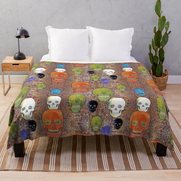 Item preview, Colored Skull Mix on Fractal Orange & Gold designed and sold by AJLeibengeist.