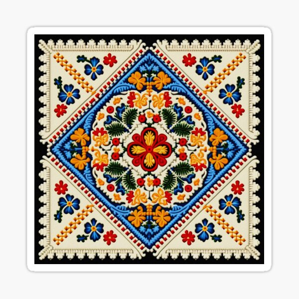 Portuguese Folk Embroidery Traditional Pattern Art Board Print