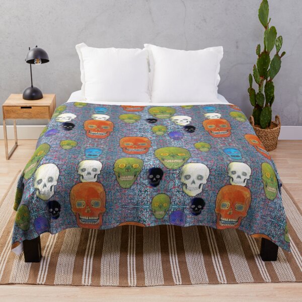 Item preview, Colored Skull Mix on Fractal Blue & Pink designed and sold by AJLeibengeist.