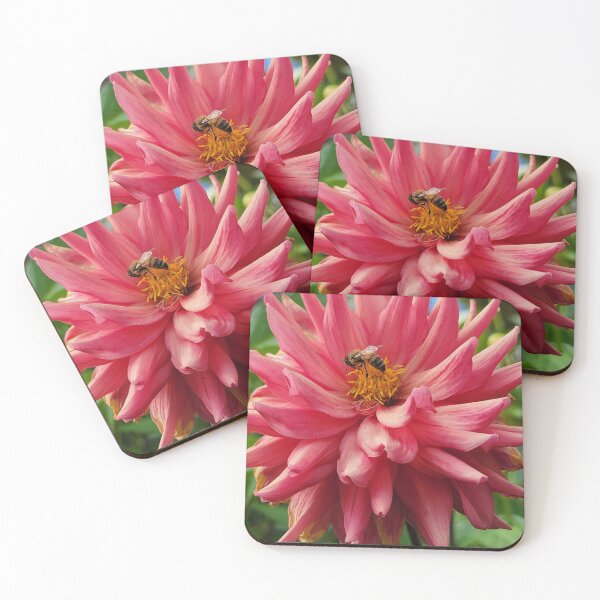 Item preview, Pink Dahlia with Bee designed and sold by crazyclover.