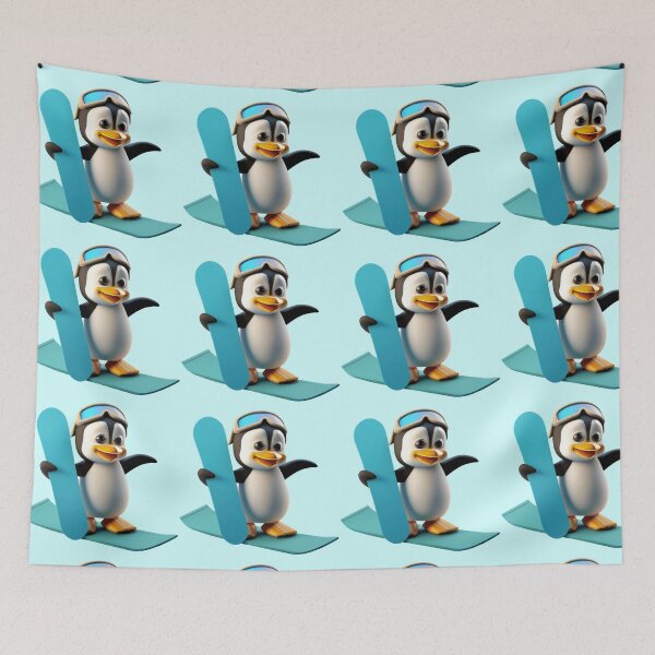 Item preview, Cute Snowboarding Penguin designed and sold by Lilieae.