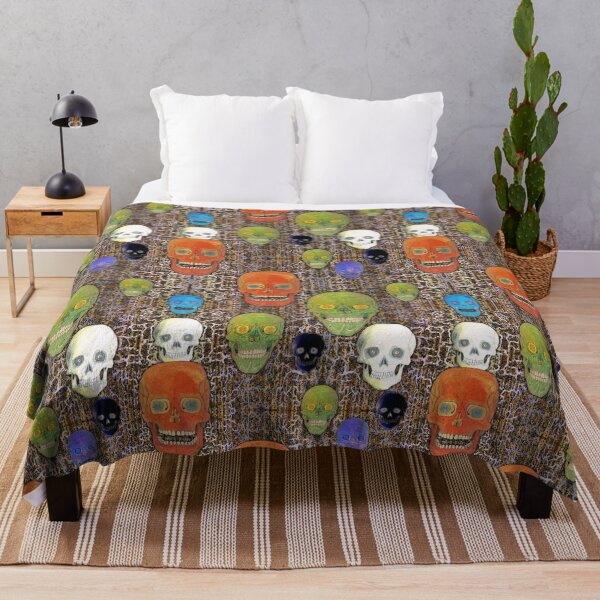 Item preview, Colored Skull Mix on Fractal Honey Brown & Violet designed and sold by AJLeibengeist.