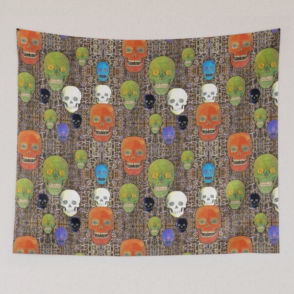 Aperçu de l'œuvre Colored Skull Mix on Fractal Honey Brown & Violet créée et vendue par AJLeibengeist.