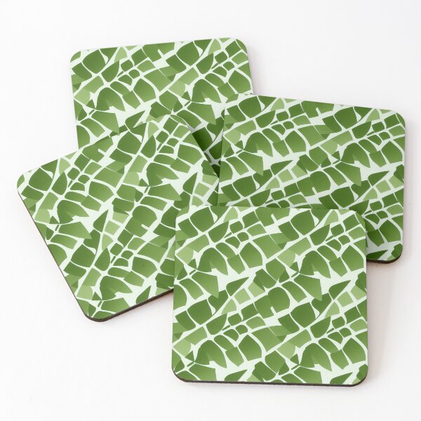 Item preview, Geometric green leaves designed and sold by HappyBlackMoona.
