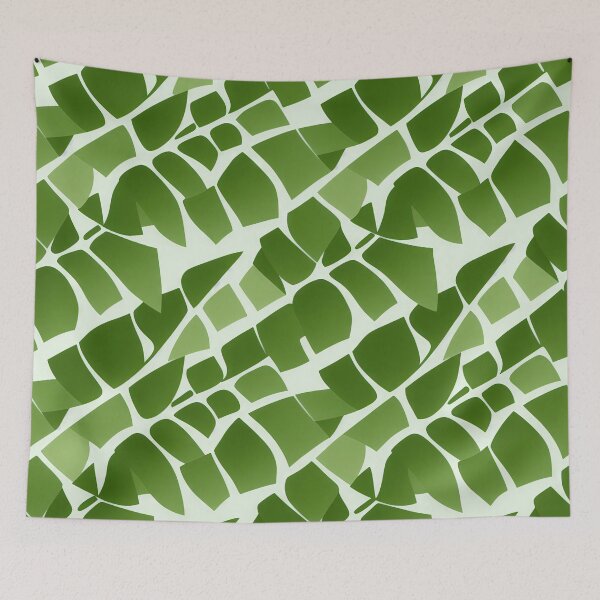 Item preview, Geometric green leaves designed and sold by HappyBlackMoona.