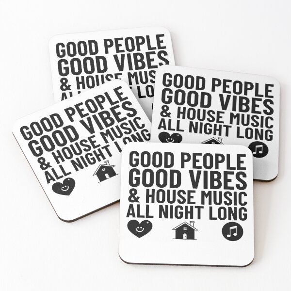 Item preview, GOOD PEOPLE , GOOD VIBES  and HOUSE MUSIC ALL NIGHT LONG (black) designed and sold by Discothreadz.