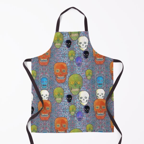 Item preview, Colored Skull Mix on Fractal Metallic Blue & Gold designed and sold by AJLeibengeist.
