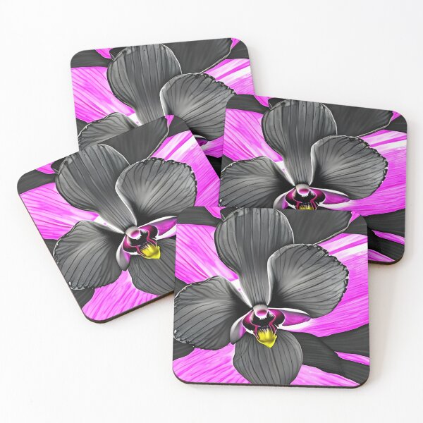 Item preview, Black orchid flower pattern designed and sold by gramizzia.