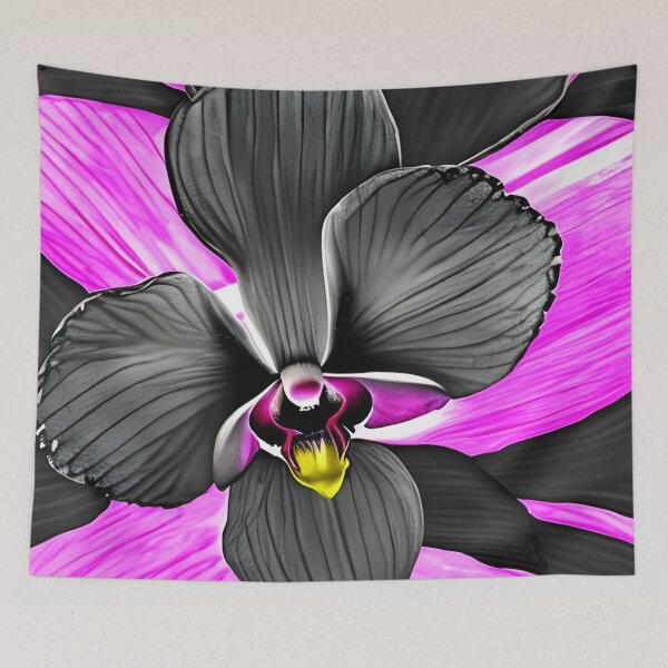 Item preview, Black orchid flower pattern designed and sold by gramizzia.