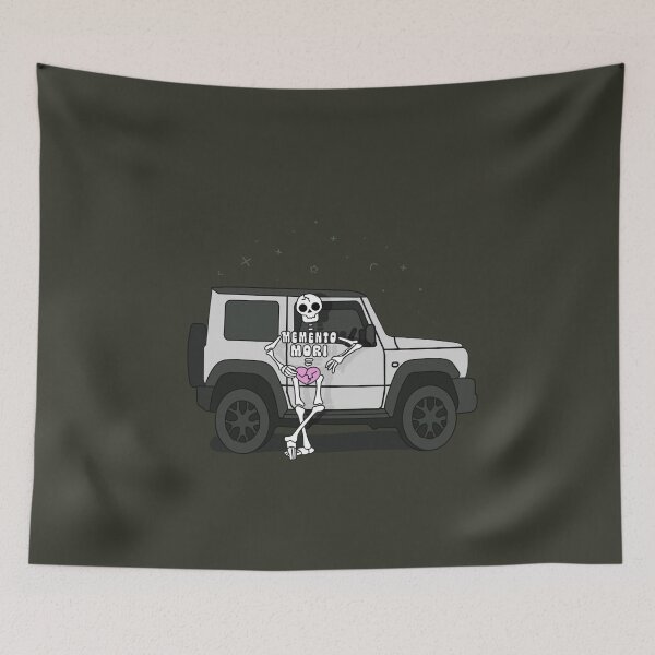 Item preview, Memento Mori Skeleton with his Silver Suzuki Jimny designed and sold by stoicjimny.