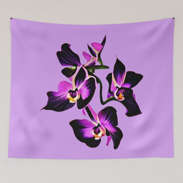 Item preview, Black and purple orchid flower artwork designed and sold by gramizzia.