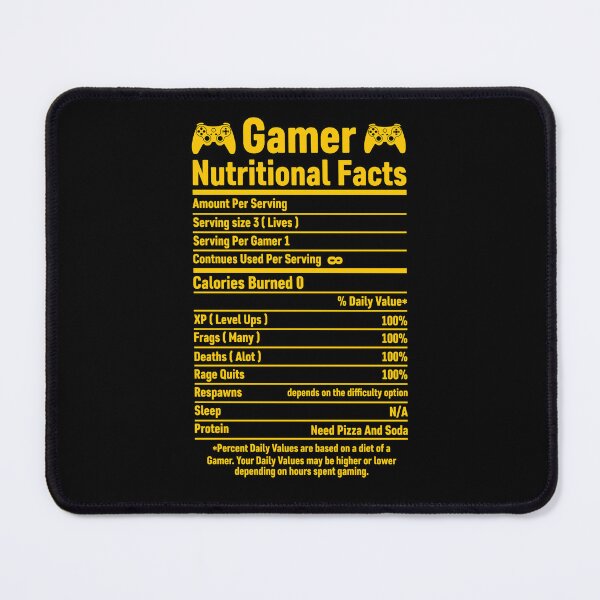 Item preview, Gamer Nutrition Facts designed and sold by SamuraiGaming.