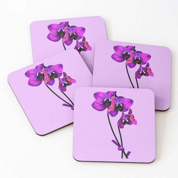 Item preview, Black and purple orchid flower artwork designed and sold by gramizzia.