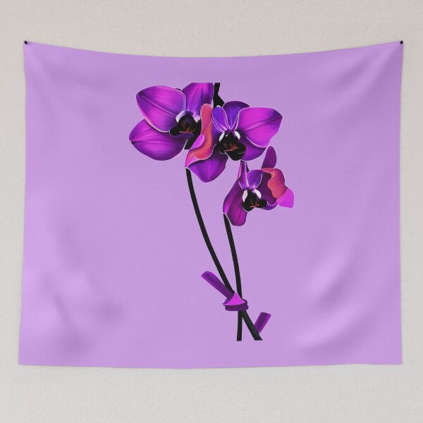 Item preview, Black and purple orchid flower artwork designed and sold by gramizzia.